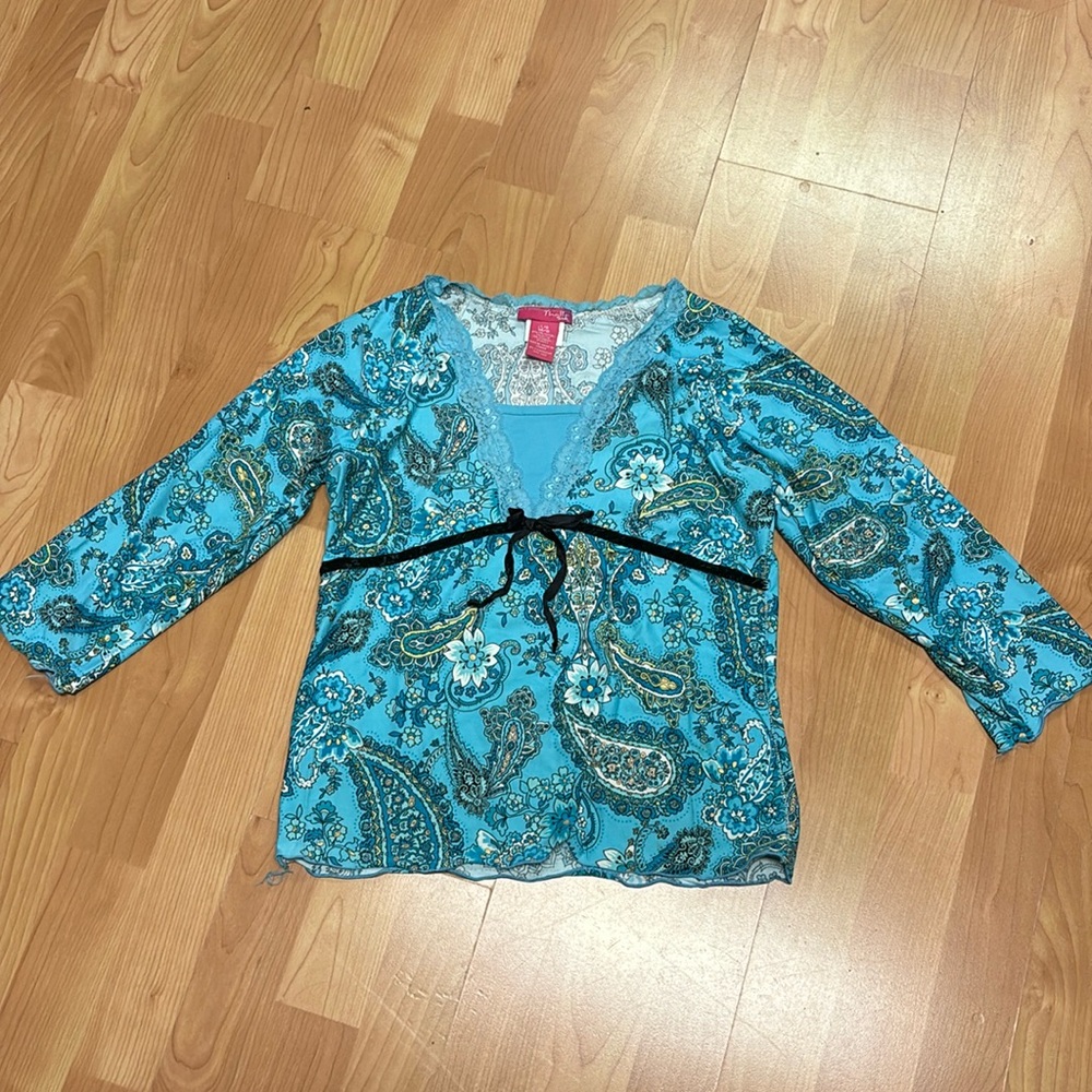 Blue Paisley Top Kids